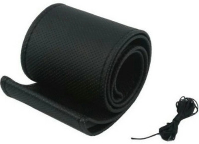 SPEEDZZ Hand Stiched Steering Cover For Audi Q5(Black, Leatherite)