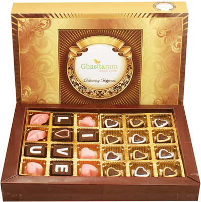 

Ghasitaram Gifts Big box of Sheen and I love you Chocolates Bars(Pack of 3, 360 g)