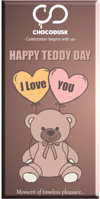 Chocodusk Happy Teddy Day Chocolate Bar, 85 gram Bars(85 g)