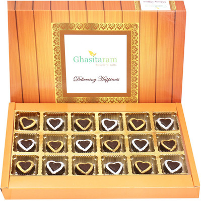 

Ghasitaram Gifts Sheen Chocolate Hearts 18 pcs Bars(180 g)