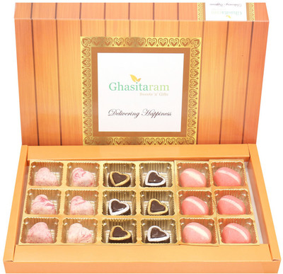 Ghasitaram Gifts 18 pcs Marble,Sheen and Laughing Hearts Chocolates Bars(Pack of 3, 270 g)
