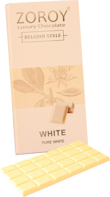 

Zoroy Luxury Chocolate Pure Belgian Couverture White Chocolate bar - 100gms Bars(100 g)
