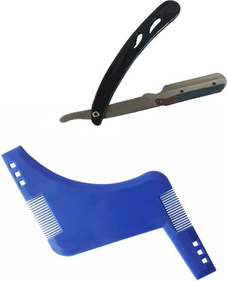 

KYT Hair Beard Comb Grooming & Stainless steel razor with steel Handle(Set of 2)