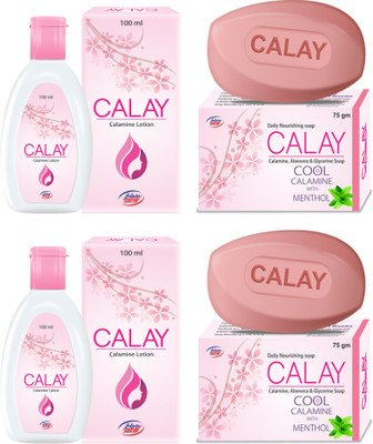

Calay Calamine lotion (2x100 ml) + Calamine , Aloevera & Glycerine Soap (2x75g)(Set of 4)