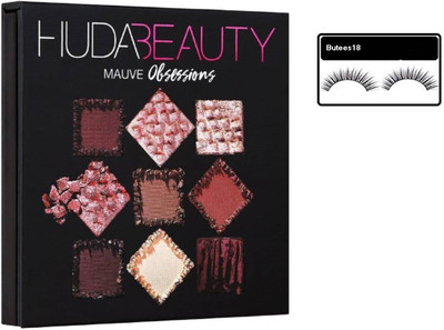 

Butees18 Huda Beauty Combo of Mauve_eyeshadow with Eyelashes(Set of 2)
