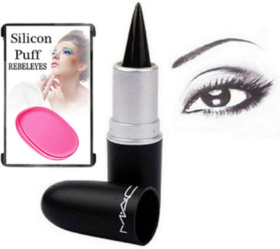 

REBELEYES Silicon Puff & Mac Kajal Stick Pure & Dark Black(Set of 2)