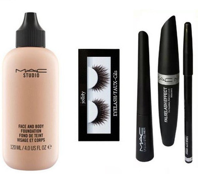 

jollity Eyelash And 3 in 1 (Eyebrow Pencil, Eyeliner, Mascara) And FACE AND BODY FOUNDATION FOR ALL SKIN TYPE Foundation(Set of 7)