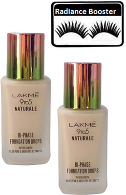 

radiance booster Eyelashes & Lakme9 to 5 Naturale BI-Phase Foundation (Pack Of 2)(Set of 3)