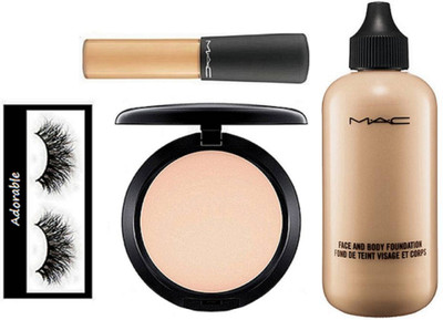 

Adorable Eyelashes, Mac Face & Body Foundation, Studio Fix Compact, mineralize Concealer(Set of 4)