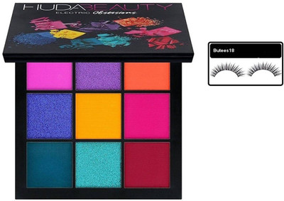 

Butees18 Huda Beauty Combo of Eyeshadow Palette - Electric With Eyelashes(Set of 2)