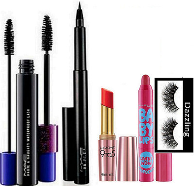 

Dazzling Eyelashes & Lakme 9 TO 5 Lipistick & Mac Eyeliner & Mac Haute Naughty Mascara & Mayebline Baby Lip Balm(Set of 5)
