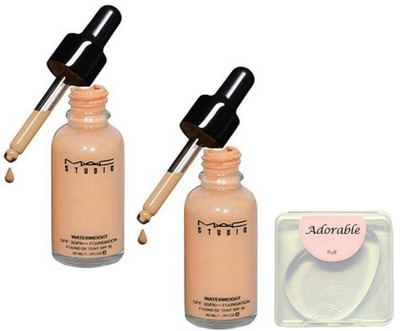 

Adorable Silicon puff, Mac Studio water Weight Foundation pack of 2(Set of 3)