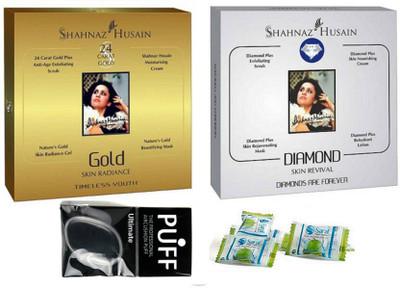

Ultimate Silicon Puff & With Shahnaz Hussain Gold And Diamond Facial Kit & Magic Napkin Pack Of 3(Set of 6)