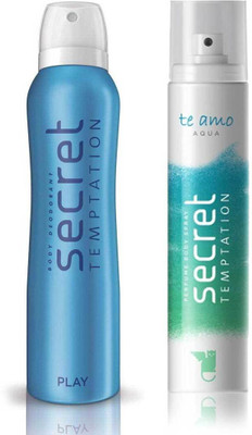 

Secret Temptation Play and Te Amo Aqua Body Mist - For Women(170 ml, Pack of 2)