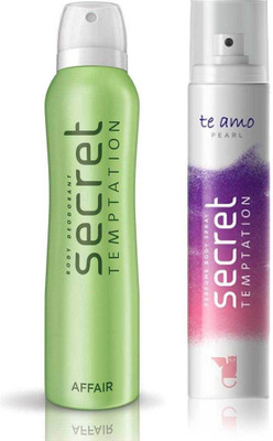 

Secret Temptation Affair and Te Amo Pearl Body Mist - For Women(170 ml, Pack of 2)