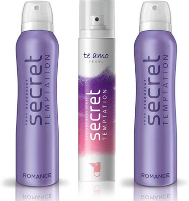 

Secret Temptation 2 Romance and Te Amo Pearl Body Mist - For Women(420 ml, Pack of 3)