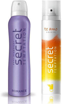 

Secret Temptation Romance and Te Amo Breeze Body Mist - For Women(170 ml, Pack of 2)