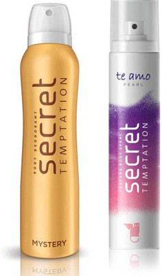 

Secret Temptation Mystery and Te Amo Pearl Body Mist - For Women(170 ml, Pack of 2)