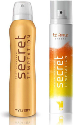 

Secret Temptation Mystery and Te Amo Breeze Body Mist - For Women(170 ml, Pack of 2)