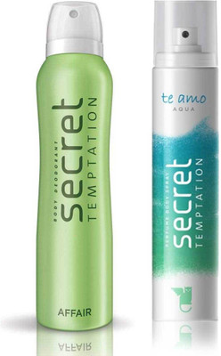 

Secret Temptation Affair and Te Amo Aqua Body Mist - For Women(170 ml, Pack of 2)