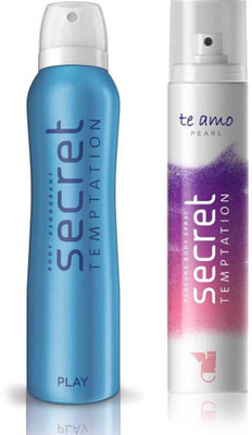 

Secret Temptation Play and Te Amo Pearl Body Mist - For Women(170 ml, Pack of 2)