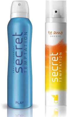 

Secret Temptation Play and Te Amo Breeze Body Mist - For Women(170 ml, Pack of 2)