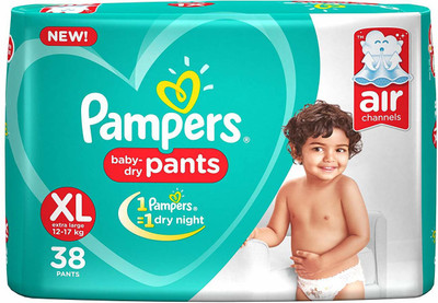 

Pampers New Extra Large Size Diapers Pants, 38 Count - XL(38 Pieces)