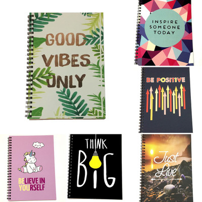 Macro Designer collection A5 Diary Unruled 100 Pages(Multicolor, Pack of 6)