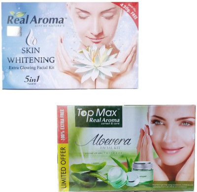 

Real Aroma Skin Whitening & Aloe Vera Facial Kit 620 g(Set of 2)