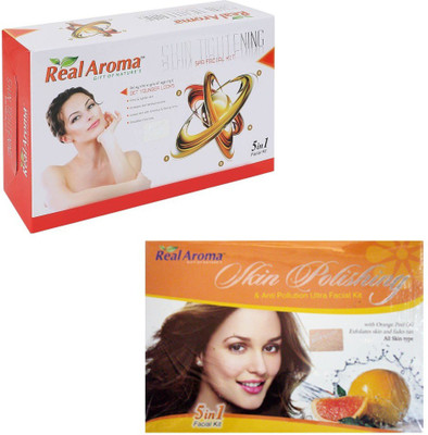 

Real Aroma Skin Tightening & Skin Polishing Facial Kit 620 g(Set of 2)