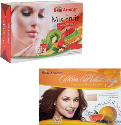 

Real Aroma Mix Fruit & Skin Polishing Facial Kit 620 g(Set of 2)