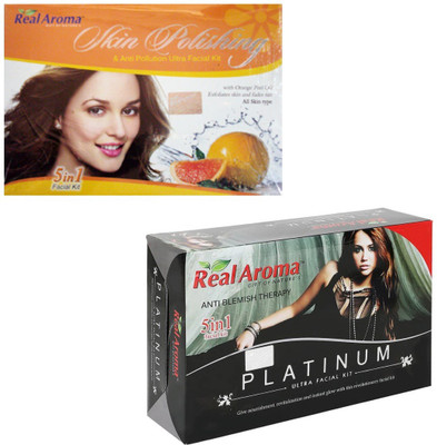 

Real Aroma Skin Polishing & Platinum Facial Kit 620 g(Set of 2)