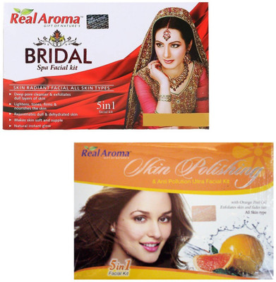 

Real Aroma Bridal & Skin Polishing Facial Kit 620 g(Set of 2)