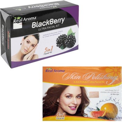 

Real Aroma BlackBerry & Skin Polishing Facial Kit 620 g(Set of 2)