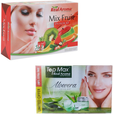

Real Aroma Mix Fruit & Aloe Vera Facial Kit 620 g(Set of 2)
