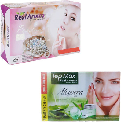 

Real Aroma Pearl & Aloe Vera Facial Kit 620 g(Set of 2)