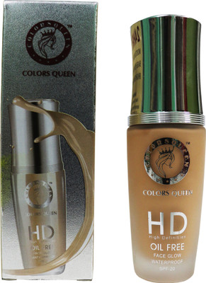 

colors queen HD High Definition Foundation 24 Hours Oil Free and Waterproof All Skin Type Smudgeproof Foundation(Ligh skin)