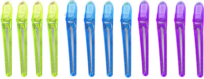 

Prime Hair Section Clips For Hair Dresser, Section Clips For Hair Styling For Men And Women Set Of 12, Multi Color, Pack Of 1 Hair Clip(Multicolor)
