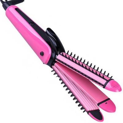 Anva Women Iron Rod Brush Styler Hair Care Curler Curl Curling Straightener 45W - Novaa NHC-889002A Hair Curler(Pink)