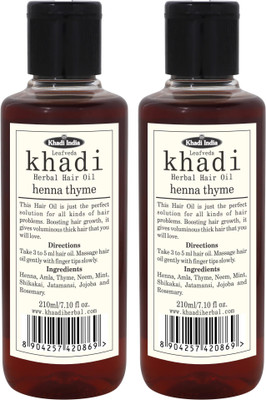 

LEAFVEDA Khadi Henna & Thyme Hair Oil Pack of 2 Hair Oil(420 ml)