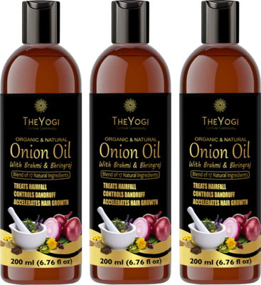 

The Yogi Organic Onion Oil with Brahmi & Bhringraj Pack of 3 Hair Oil(200 ml)