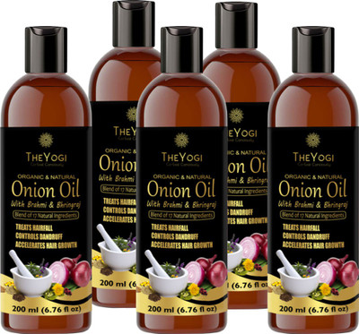 

The Yogi Organic Onion Oil with Brahmi & Bhringraj Pack of 5 Hair Oil(200 ml)