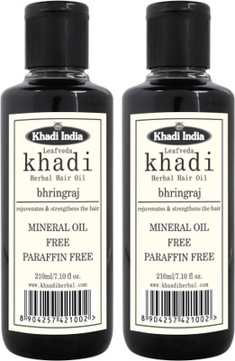 

LEAFVEDA Khadi Bhringraj Mineral Oil Free Hair Oil Pack of 2 Hair Oil(420 ml)