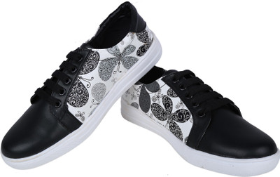 

LNG Lifestyle Girls Lace Sneakers(White, Black