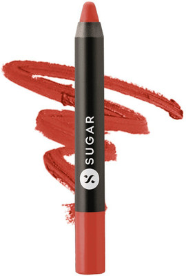 

Sugar Cosmetics Matte As Hell Crayon Lipstick 09 Princess Peach (Peach) With Free Sharpner(Peach)