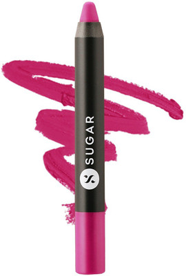 

Sugar Cosmetics Matte As Hell Crayon Lipstick 02 Mary Poppins (Fuchsia) With Free Sharpner(Fuchsia)