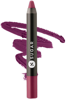 

Sugar Cosmetics Matte As Hell Crayon Lipstick 14 Violet Crawley (Smokey Violet) With Free Sharpner(Smokey Voilet)