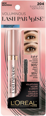 

L'Oreal Voluminous Lash Paradise 204 Blackest Black Waterproof Mascara 7.6 ml(Blackest Black)