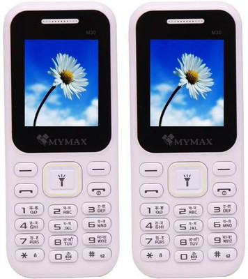 Mymax M30 Combo Of Two Mobiles(White&White)