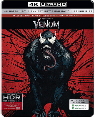 

Venom (Steelbook) (4K UHD + Blu-ray 3D + Blu-ray + Blu-ray Bonus) (4-Disc)(4K(UHD) Blu-ray English)